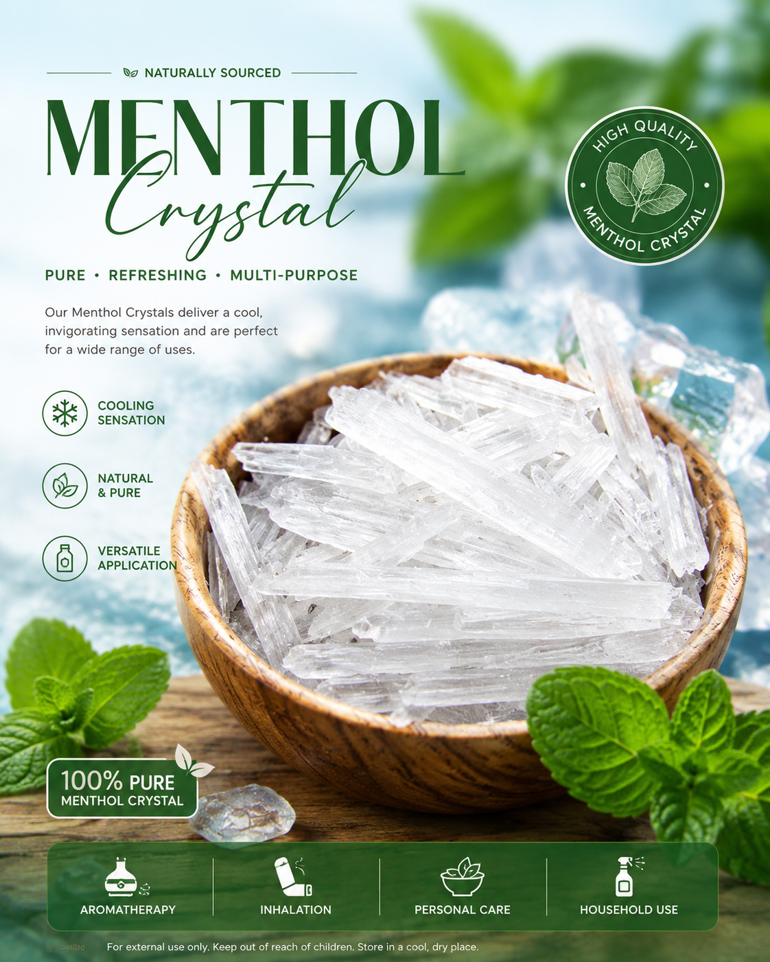 Menthol crystals