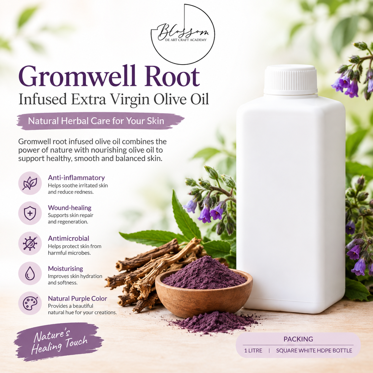 Gromwell Root Infused E.V Oilve Oil