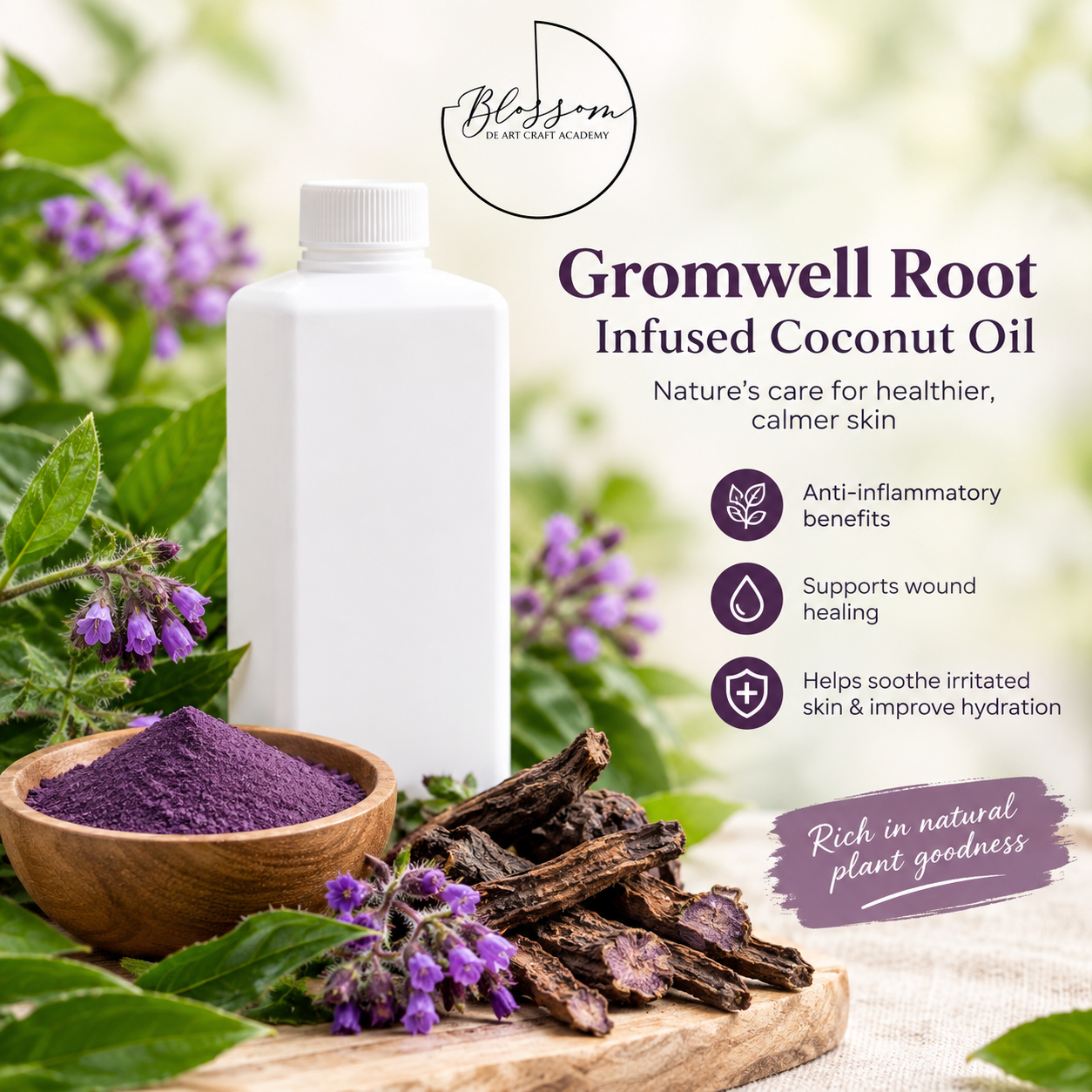 Gromwell Root Infused Coconut Oil Gromwell Root Infused Coconut Oil